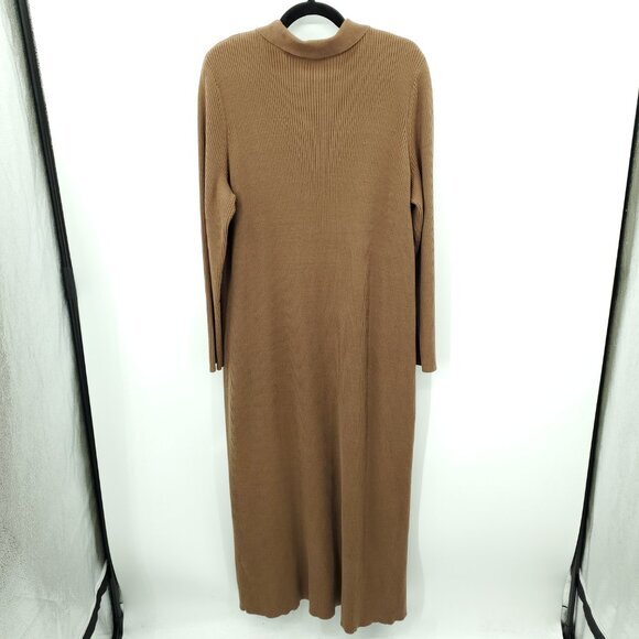 VTG Y2K metrostyle Ribbed Maxi Matching Tank Dress/Duster Sweater Set 1X Brown - Picture 4 of 16